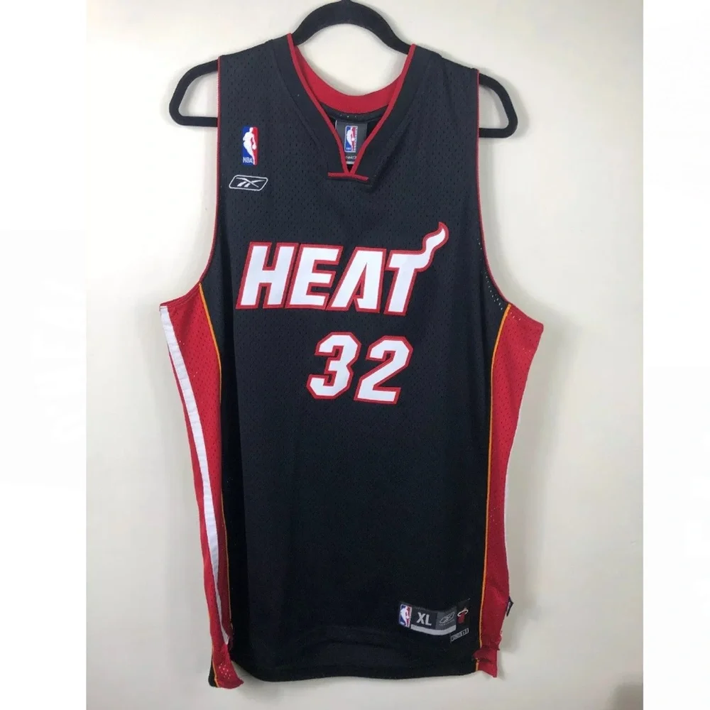 Shaquille O’Neal Shaq Miami Heat Authentic Reebok Black NBA Jersey XL +2 Length - Picture 5 of 11